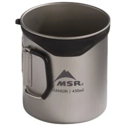 MSR Titan Cup 450ml -Msr 13847 msr titan titanium cup 450ml handles closed revised