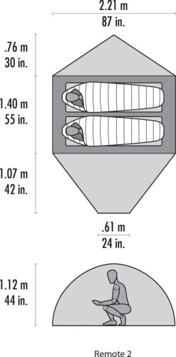 MSR Remote 2 Two-Person Mountaineering Tent|-|Tente De Haute Montagne 2-personnes Remote 2 -Msr MSR 09541 7E 7Efloorplan 20Orange afbe18a2 a223 4f3b b1af 670b2f6a41a4