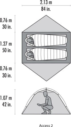 MSR Access 2 Four-Season Ski Touring Tent|-|Tente 2 Personnes Quatre-saisons Access 2 10 MSR Access 2 Four-Season Ski Touring Tent|-|Tente 2 Personnes Quatre-saisons Access 2 -Msr MSR 09545 7E 7Efloorplan 20Orange b0f650c5 dca8 44b0 a64a c146c54f27e6