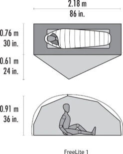 MSR FreeLite 1 Lightweight Backpacking Tent - 1-person|-|Tente Légère FreeLite 1 - 1 Personne -Msr MSR 10325 7ERed 7Esizing